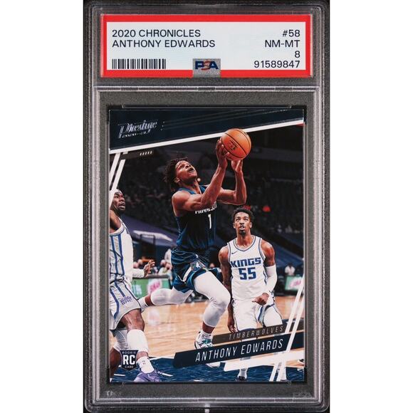 2020 ANTHONY EDWARDS ROOKIE CARD PRESTIGE #58 PSA 8 NM-MINT - POP 15 FRESH SLAB - Picture 1 of 2
